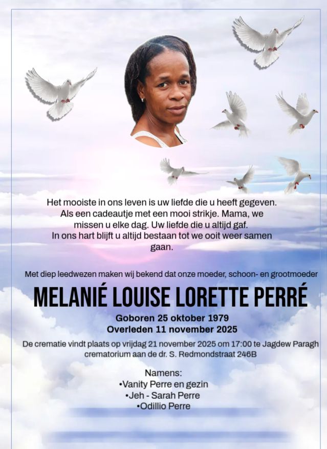 Condoleance afbeelding van Melanie Lorette Louise Perré